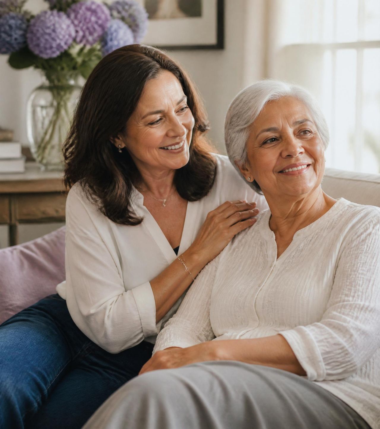 Care management support for aging parents Geriatric care manager coordinating care with a family